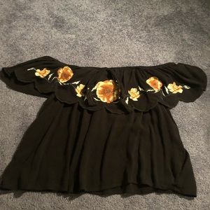 Off the shoulder crop top